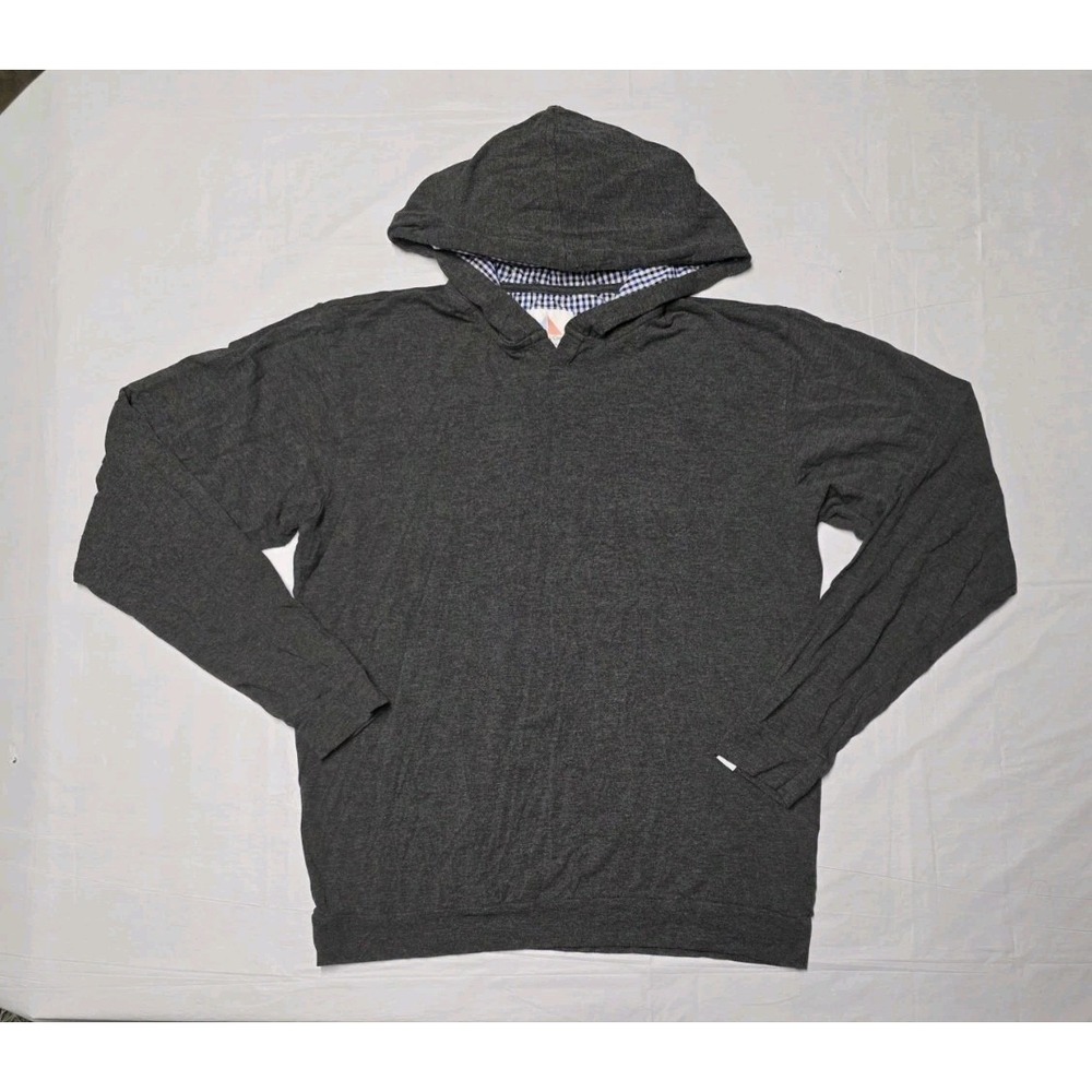 Coastal Crew Hoodie mens Large Gray lighweight breathable stretch gingham